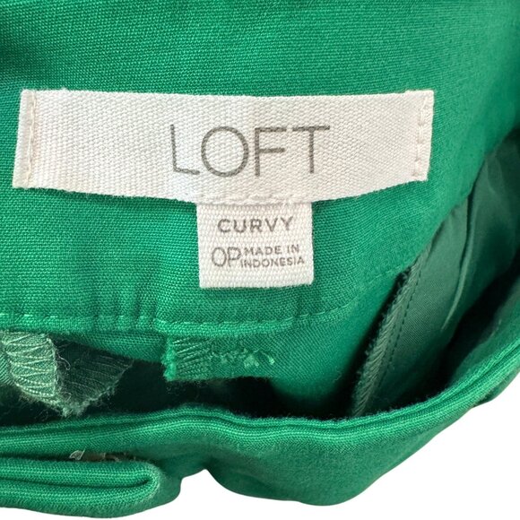 Loft Womens Curvy Green Pants Size 0P Cotton Rayon Spandex Blend - Picture 5 of 6
